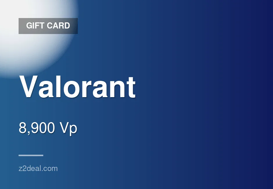 Genuine Valorant Gift Card - 8,900 Vp - PC Compatible - PC - In-Game Currency - Well Reviewed
