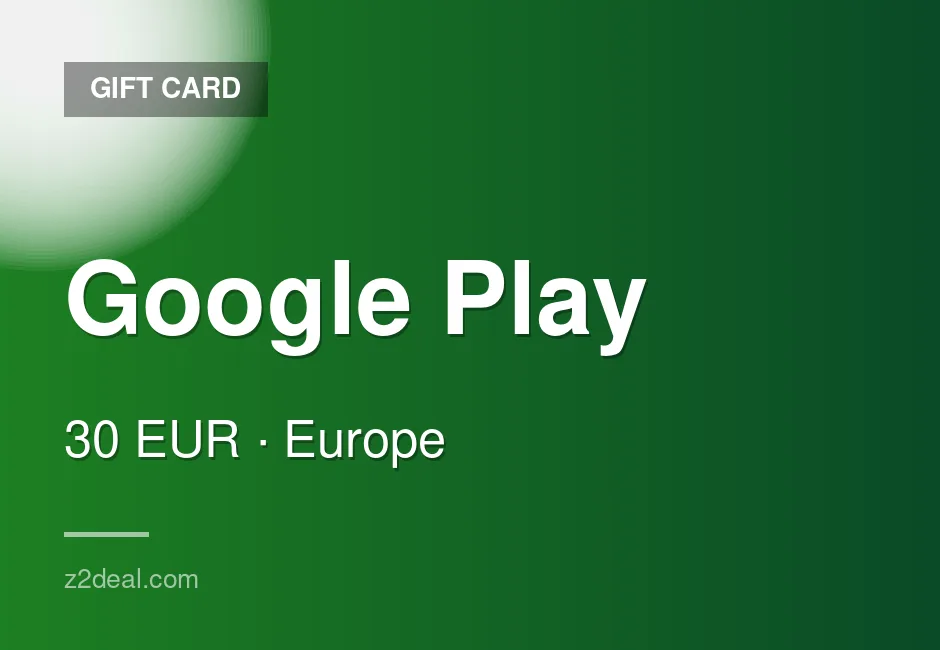 Digital Google Play Gift Card | 30 EUR | France | Straightforward Order