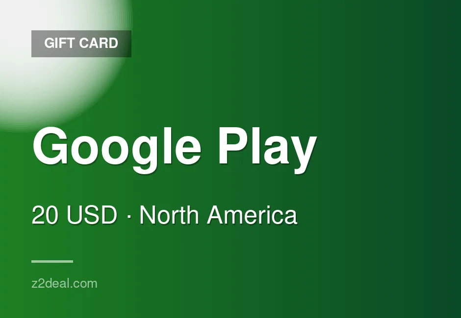 Quick Google Play Gift Card - 20 USD - United States - Prompt Delivery