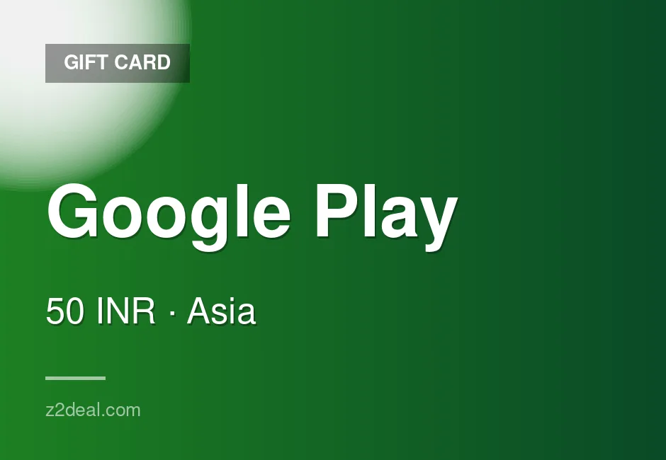 Reliable Google Play Gift Card - 50 INR - India - Order With Confidence