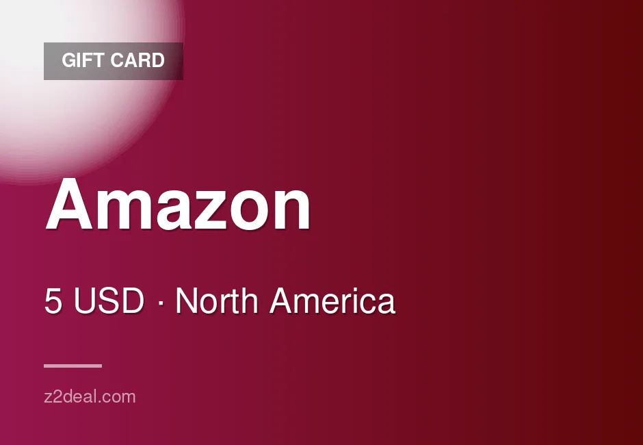 Genuine Amazon Gift Card - 5 USD - United States - Well Reviewed