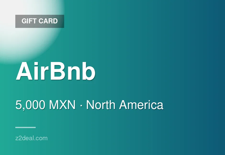 Digital AirBnb Gift Card | 5,000 MXN | Mexico | Reliable Service