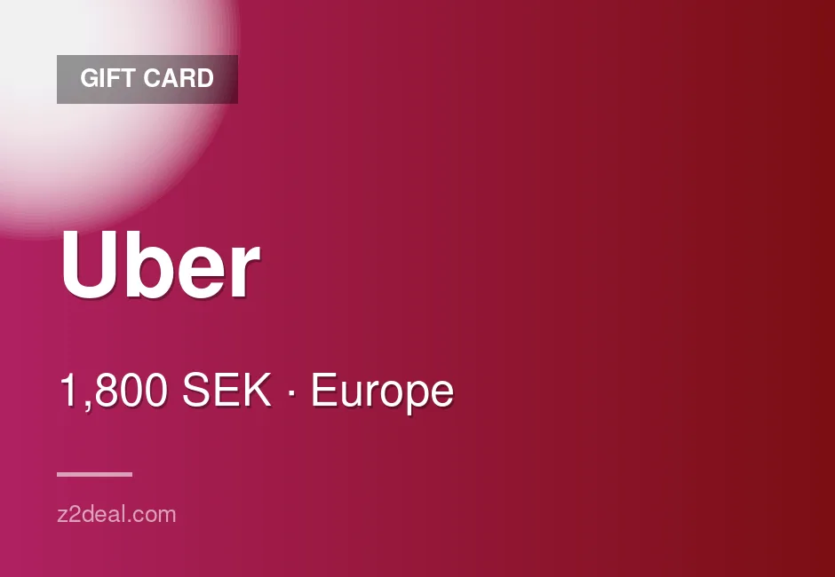 Genuine Uber Gift Card - 1,800 SEK - Sweden - Safe Checkout