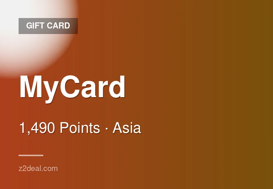 Reliable MyCard Gift Card - 1,490 Points - In-Game Currency - Malaysia - Quick Turnaround