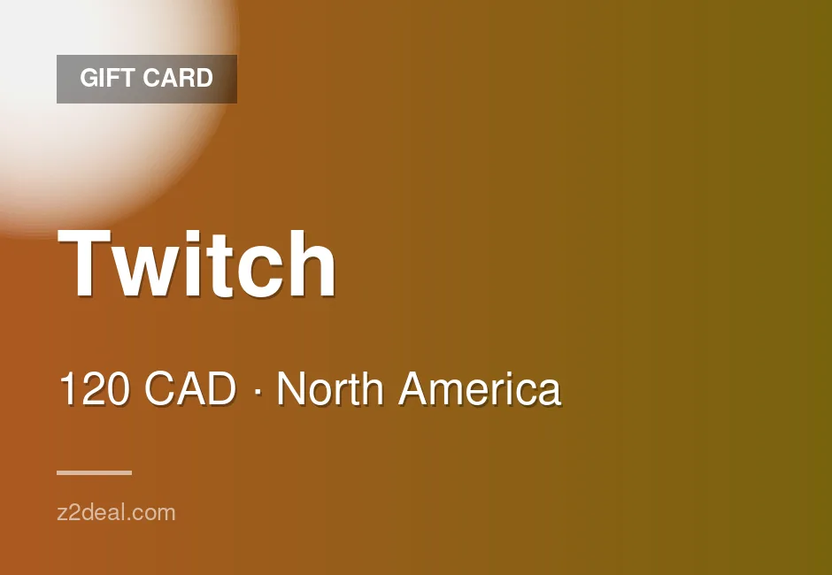 Buy Twitch Gift Card | 120 CAD | Canada | Clean Transaction