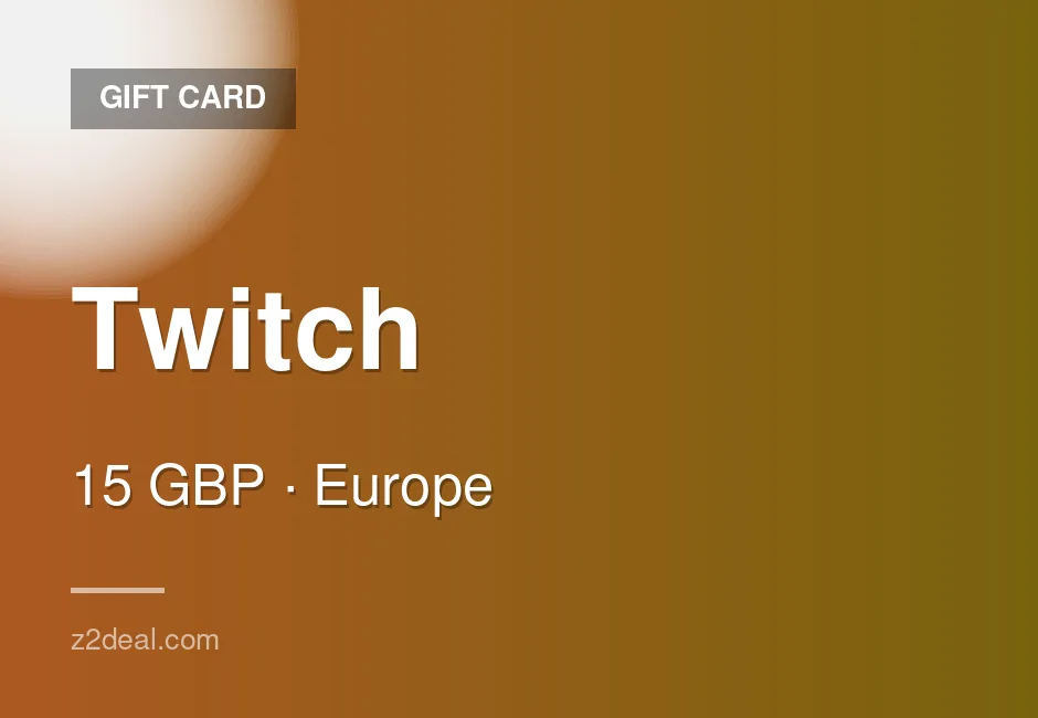 Twitch Gift Card - 15 GBP - United Kingdom - Verified Stock