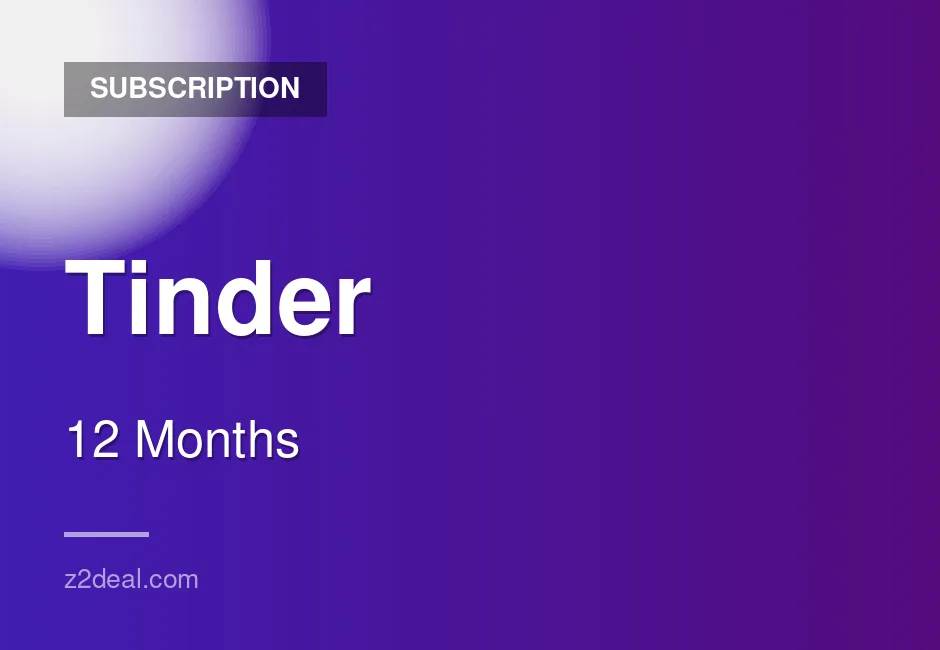 Tinder Subscription - 12 Months - Pakistan - Secure Ordering